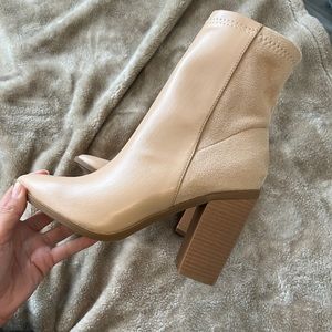 Light Nude Mid-Calf Booties